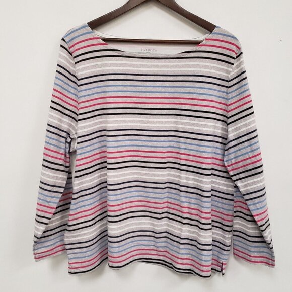 Talbots Womens Striped Long Sleeve Breton Top Size 3X Mature Normcore French - Picture 1 of 8